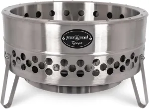 Petromax Feuerhand Tyropit Fire Bowl, Even Heat Low-Smoke Low-Soot Stainless Steel Fire Pit for Campfires, 22.4 inch Diameter