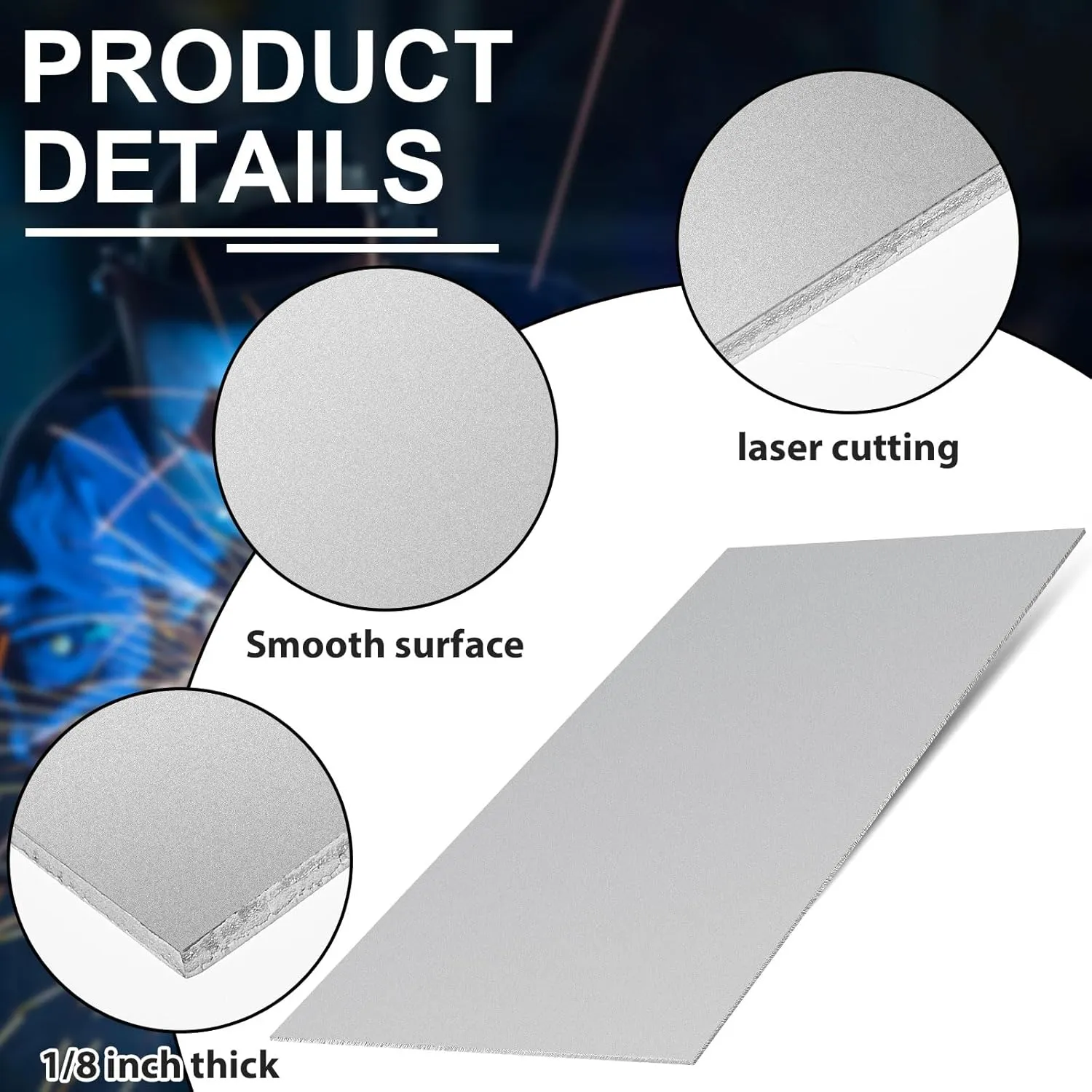 Photect 1 Piece 1/8'' x 24'' x 12'' Steel Plates 304 Stainless Steel Sheets Stainless Metal for Kitchen DIY Crafting