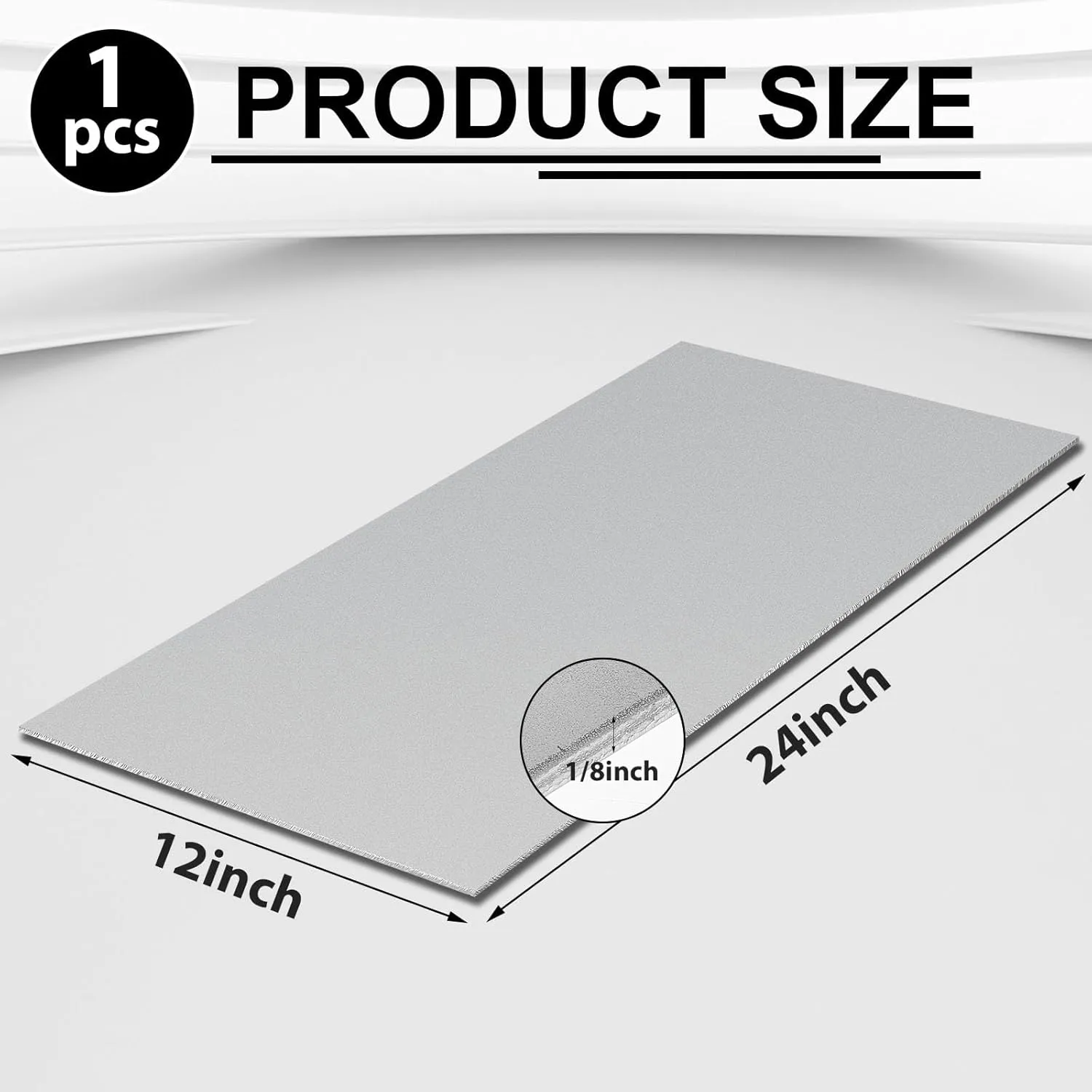 Photect 1 Piece 1/8'' x 24'' x 12'' Steel Plates 304 Stainless Steel Sheets Stainless Metal for Kitchen DIY Crafting