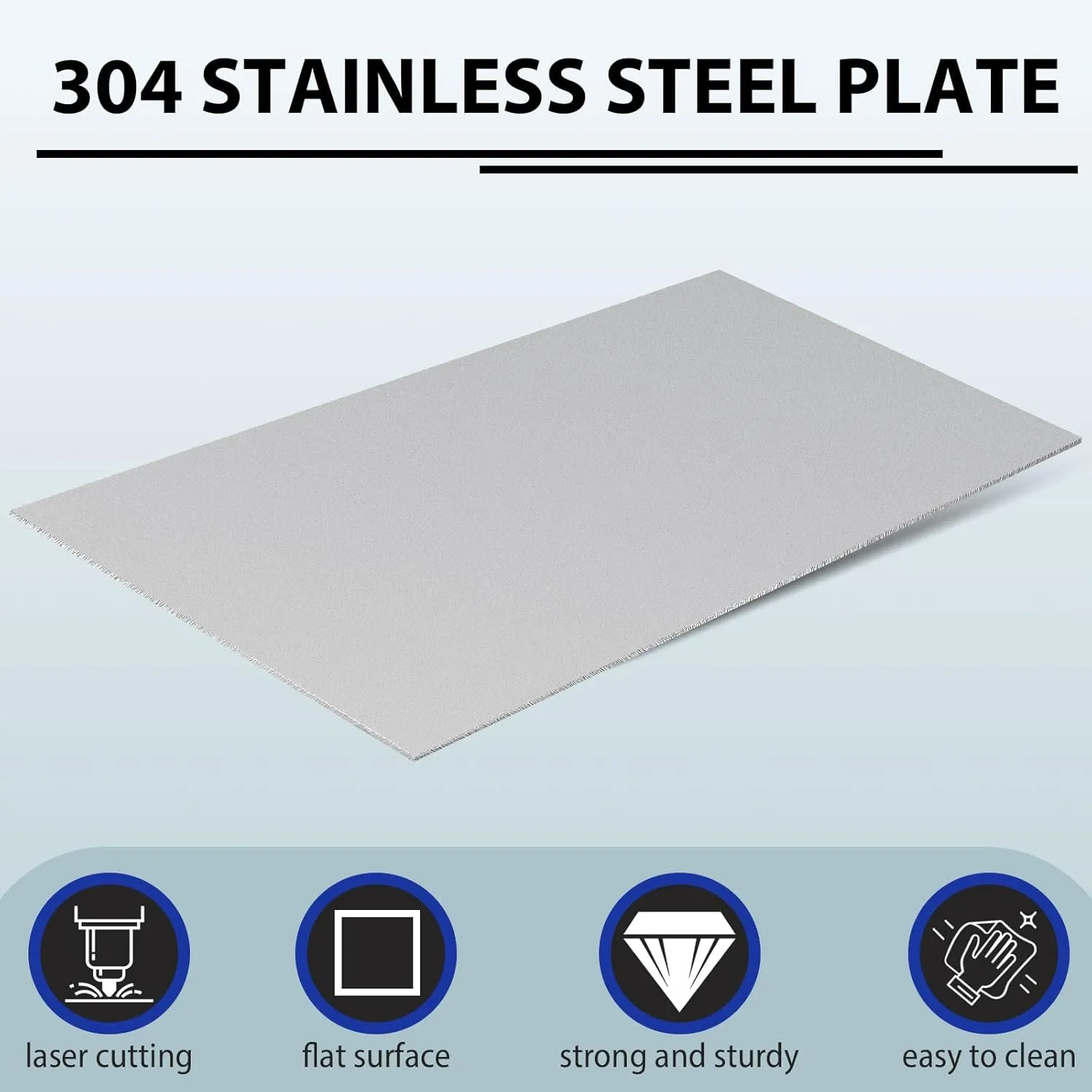 Photect 1 Piece 1/8'' x 24'' x 12'' Steel Plates 304 Stainless Steel Sheets Stainless Metal for Kitchen DIY Crafting