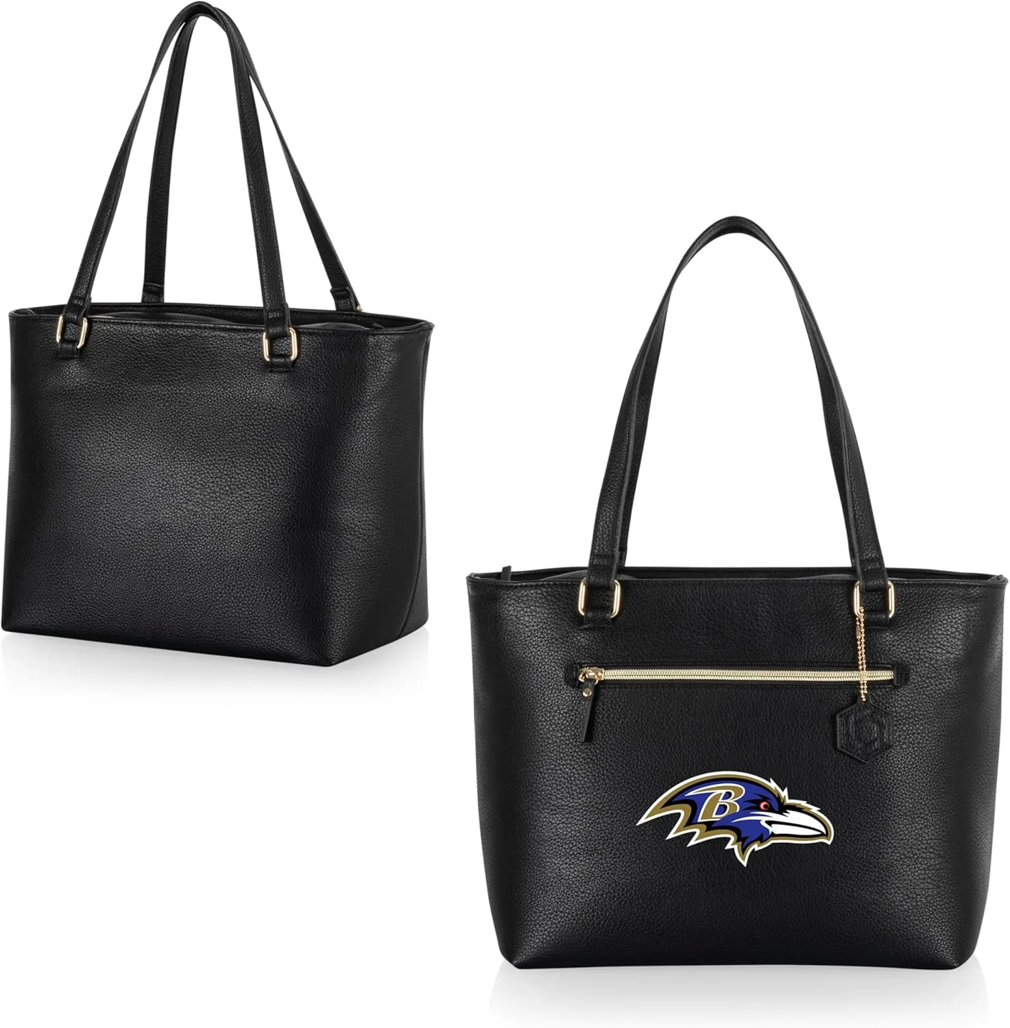 PICNIC TIME NFL Uptown Cooler Tote Bag, Insulated Purse Lunch Bag, Stylish Beach Bag Soft Cooler, (Black)