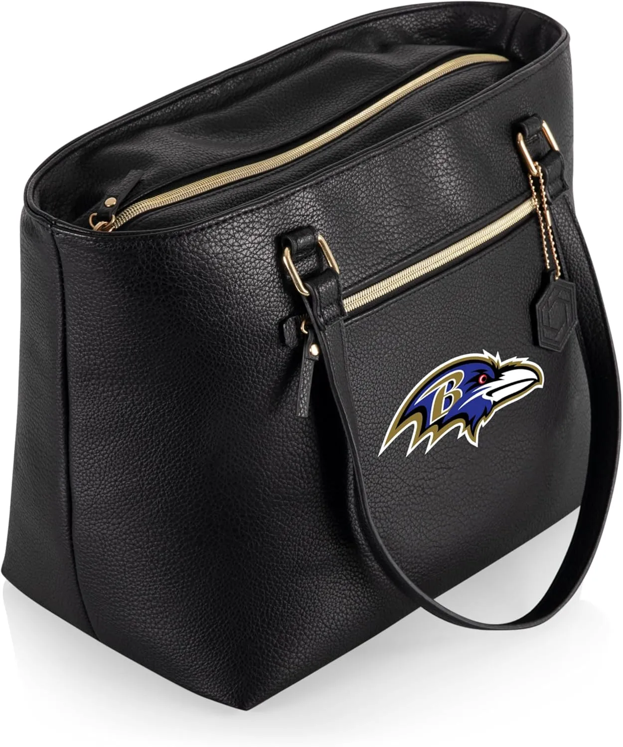 PICNIC TIME NFL Uptown Cooler Tote Bag, Insulated Purse Lunch Bag, Stylish Beach Bag Soft Cooler, (Black)