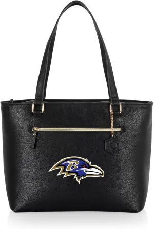 PICNIC TIME NFL Uptown Cooler Tote Bag, Insulated Purse Lunch Bag, Stylish Beach Bag Soft Cooler, (Black)