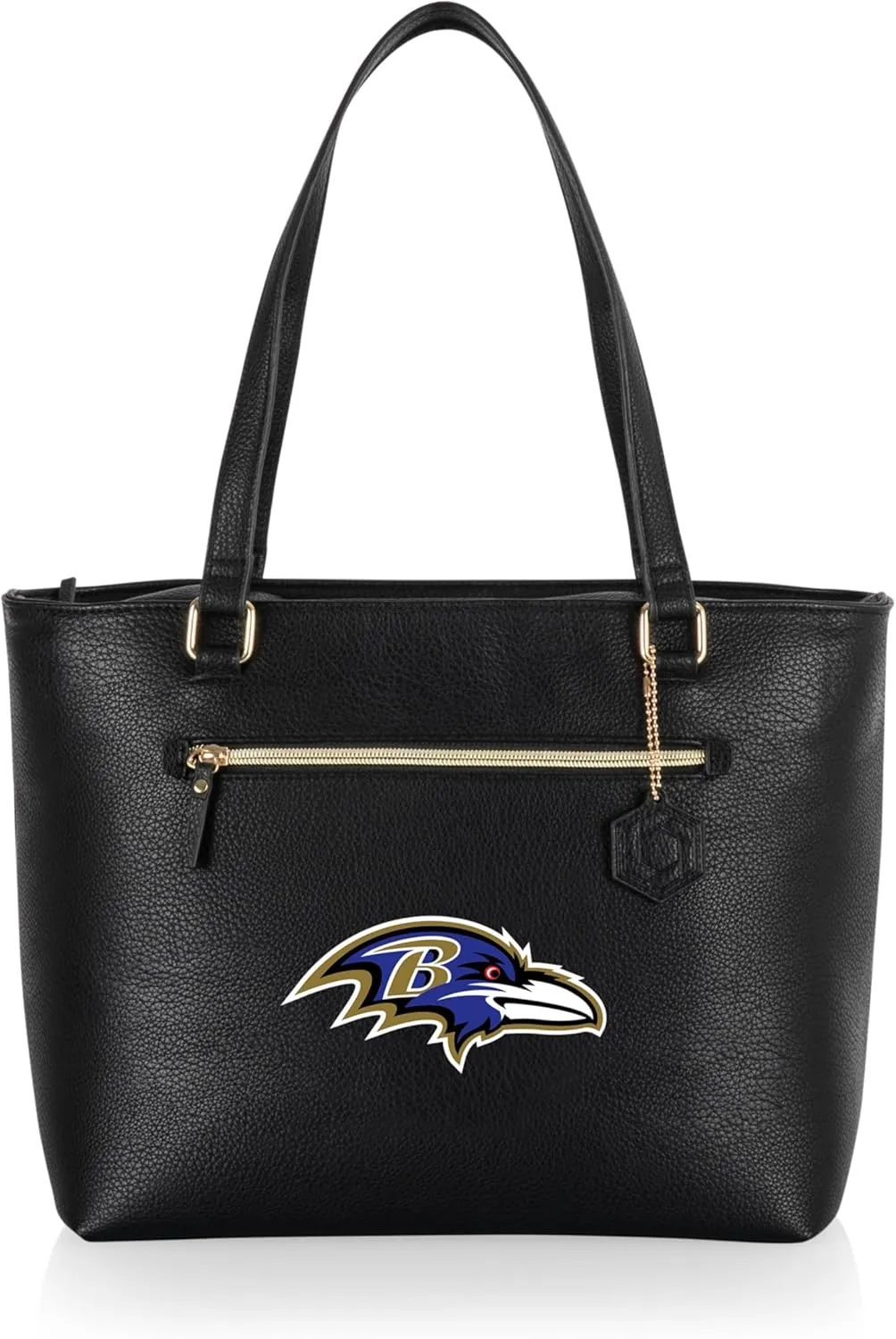 PICNIC TIME NFL Uptown Cooler Tote Bag, Insulated Purse Lunch Bag, Stylish Beach Bag Soft Cooler, (Black)
