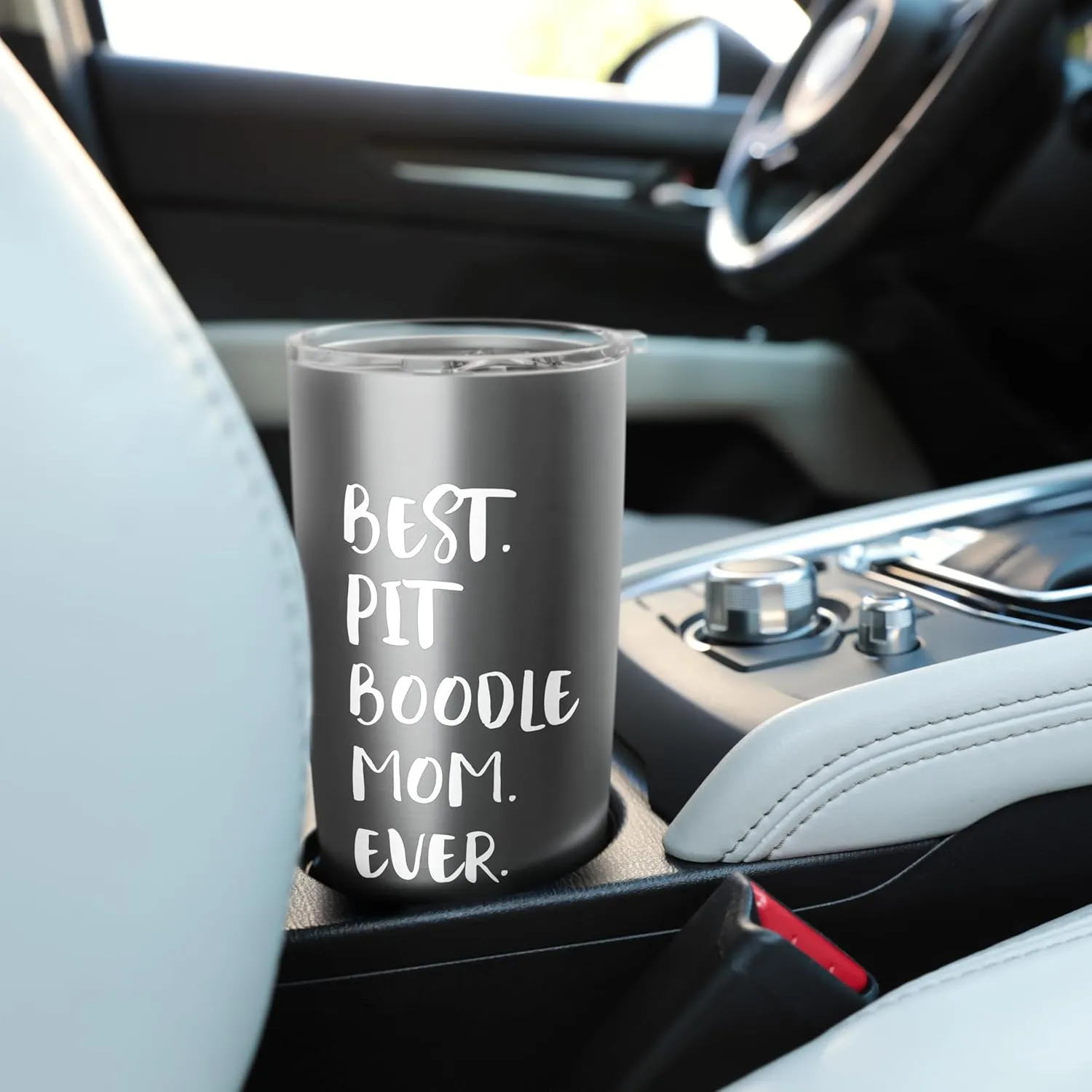 Pit Boodles Pitbull Poodle Best Pit Boodle Mom Ever Stainless Steel Insulated Tumbler