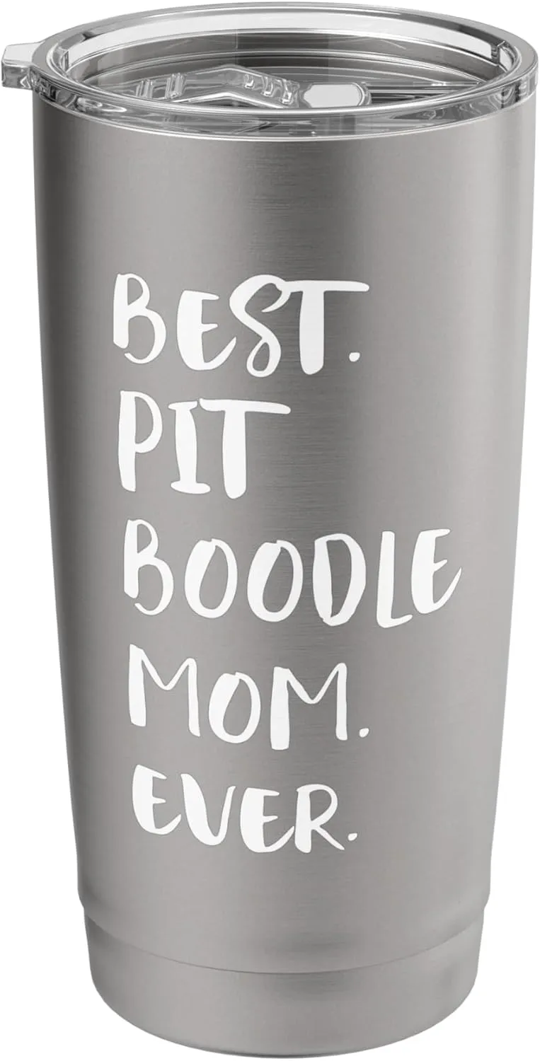 Pit Boodles Pitbull Poodle Best Pit Boodle Mom Ever Stainless Steel Insulated Tumbler