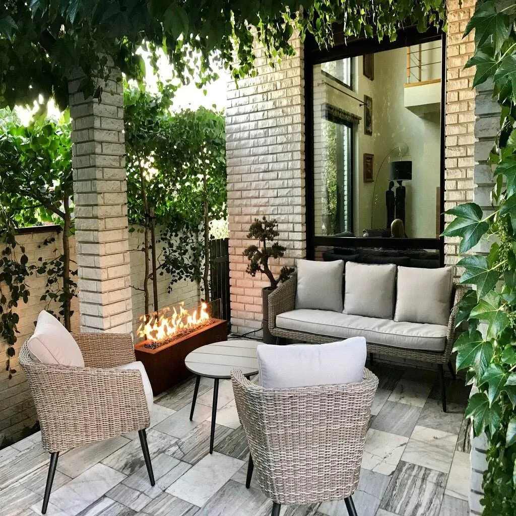 Planika Galio Corten Outdoor Gas Fire Pit Automatic