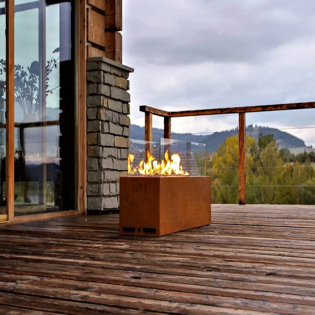 Planika Galio Corten Outdoor Gas Fire Pit Automatic