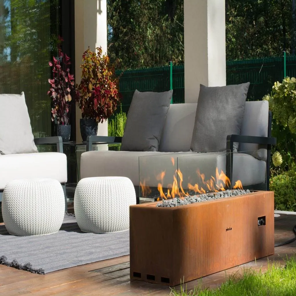 Planika Galio Corten Outdoor Gas Fire Pit Automatic