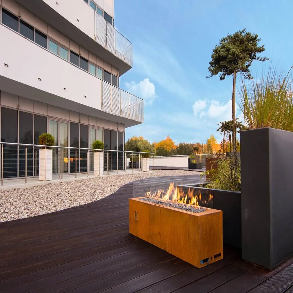 Planika Galio Corten Outdoor Gas Fire Pit Automatic