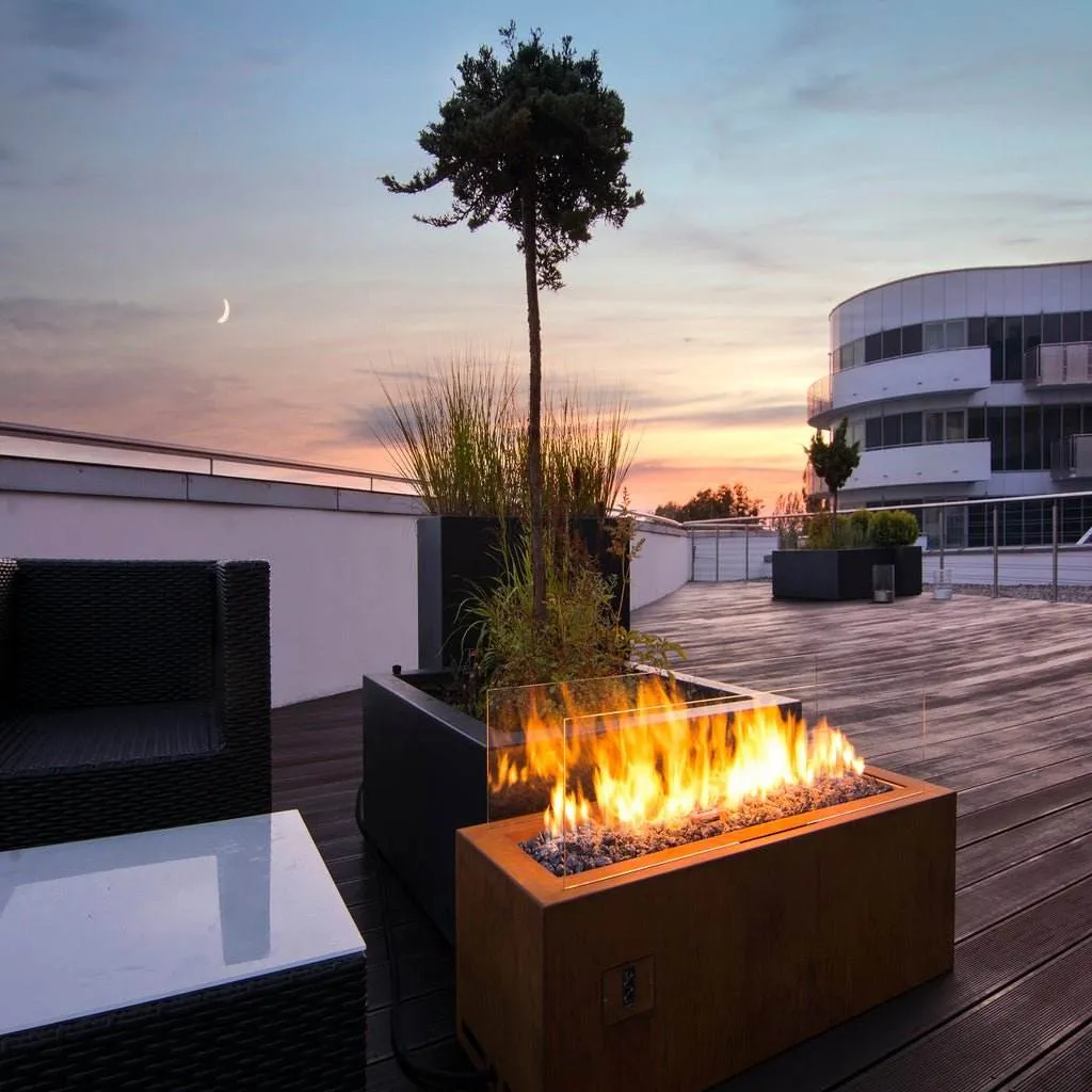 Planika Galio Corten Outdoor Gas Fire Pit Automatic