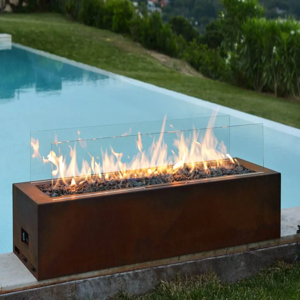 Planika Galio Corten Outdoor Gas Fire Pit Automatic