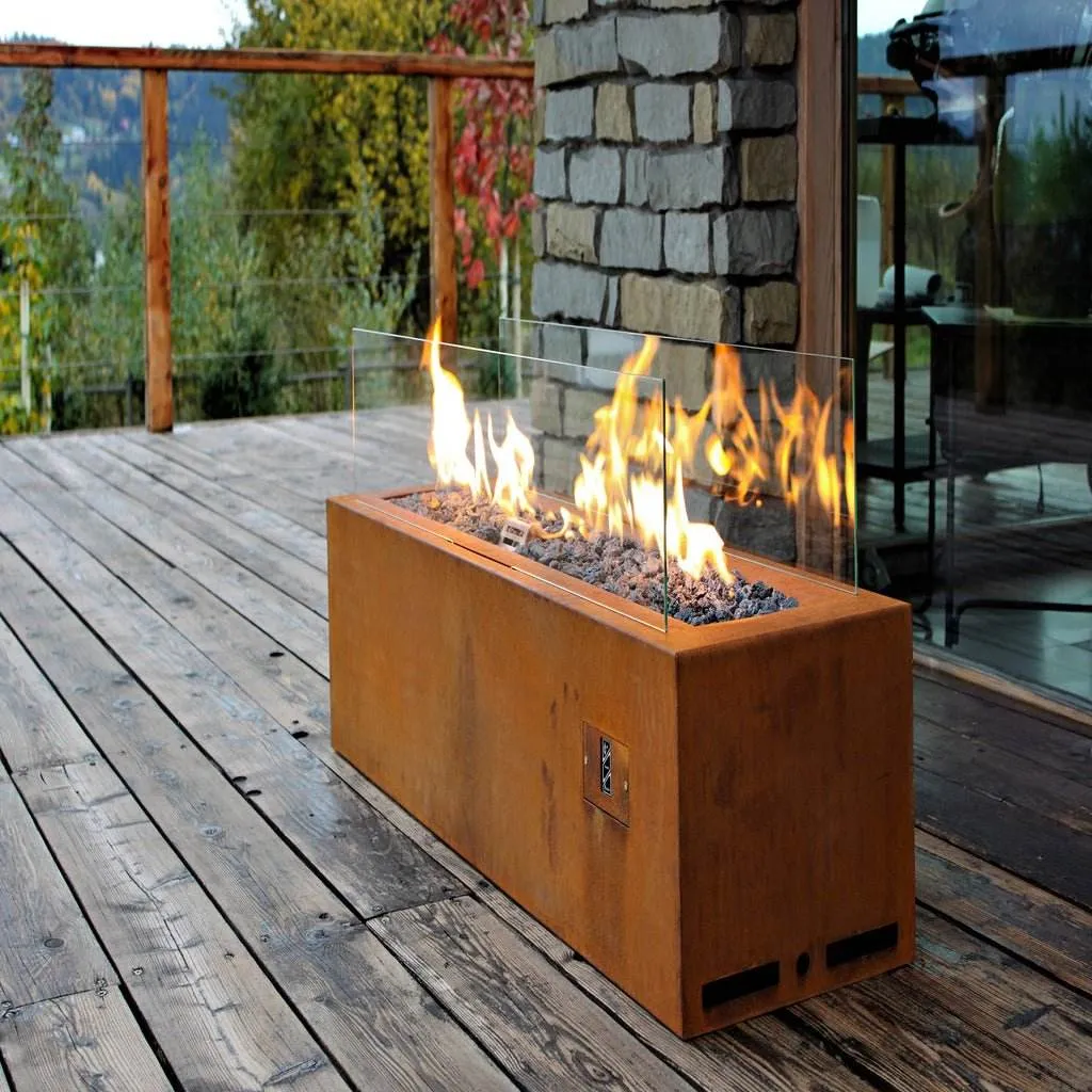Planika Galio Corten Outdoor Gas Fire Pit Automatic