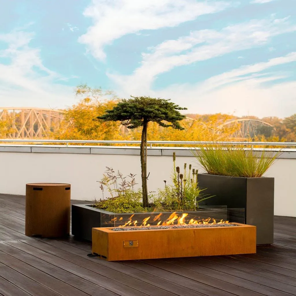 Planika Galio Corten Outdoor Gas Fire Pit Automatic