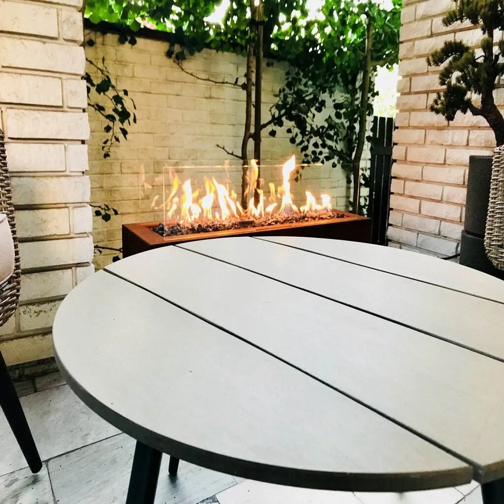 Planika Galio Corten Outdoor Gas Fire Pit Automatic
