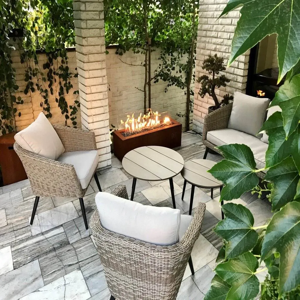 Planika Galio Corten Outdoor Gas Fire Pit Automatic