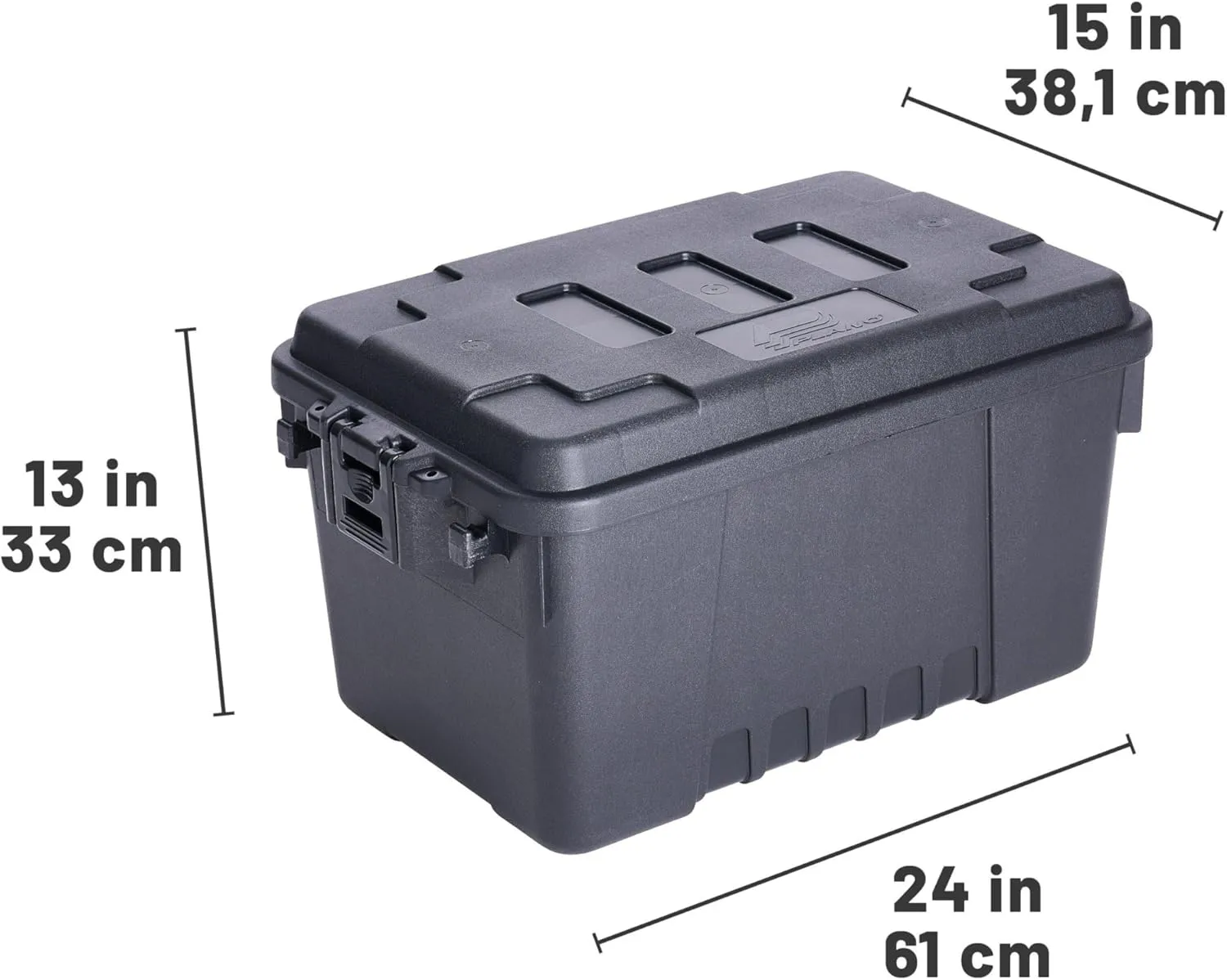 Plano Sportsman Trunk, Black, Small, Lockable Storage Box, Airline Approved Sportsman Trunk, Hunting Gear and Ammunition Bin, Heavy-Duty Containers for Camping, 56-Quart