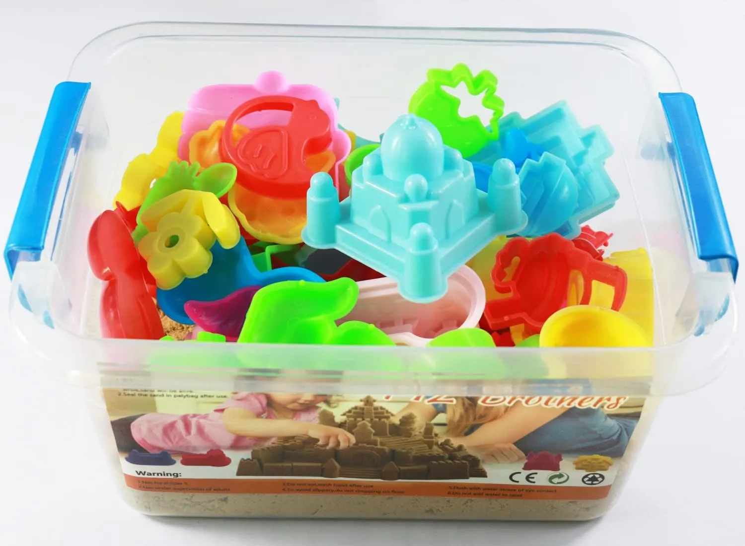 Play Sand Kit, 54Pcs Sandbox Toys Set for Boys Girls, 3lbs Magic Purple Sand, Mold Tools, Inflatable Tray, Storage Box, Funny Birthday Christmas Gift