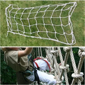 Playground Climbing Cargo Net,Heavy Duty Polyamide Rope Ladder Netting for Training Equipment,Plant Support Net,Climbing Frame Net,7.5 * 7.5m