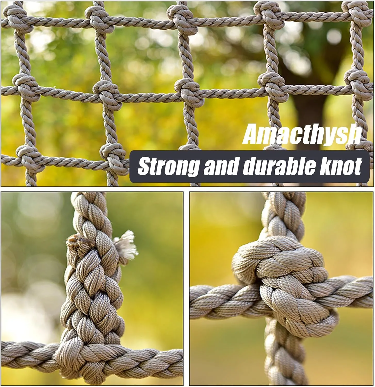 Playground Climbing Cargo Net,Heavy Duty Polyamide Rope Ladder Netting for Training Equipment,Plant Support Net,Climbing Frame Net,7.5 * 7.5m