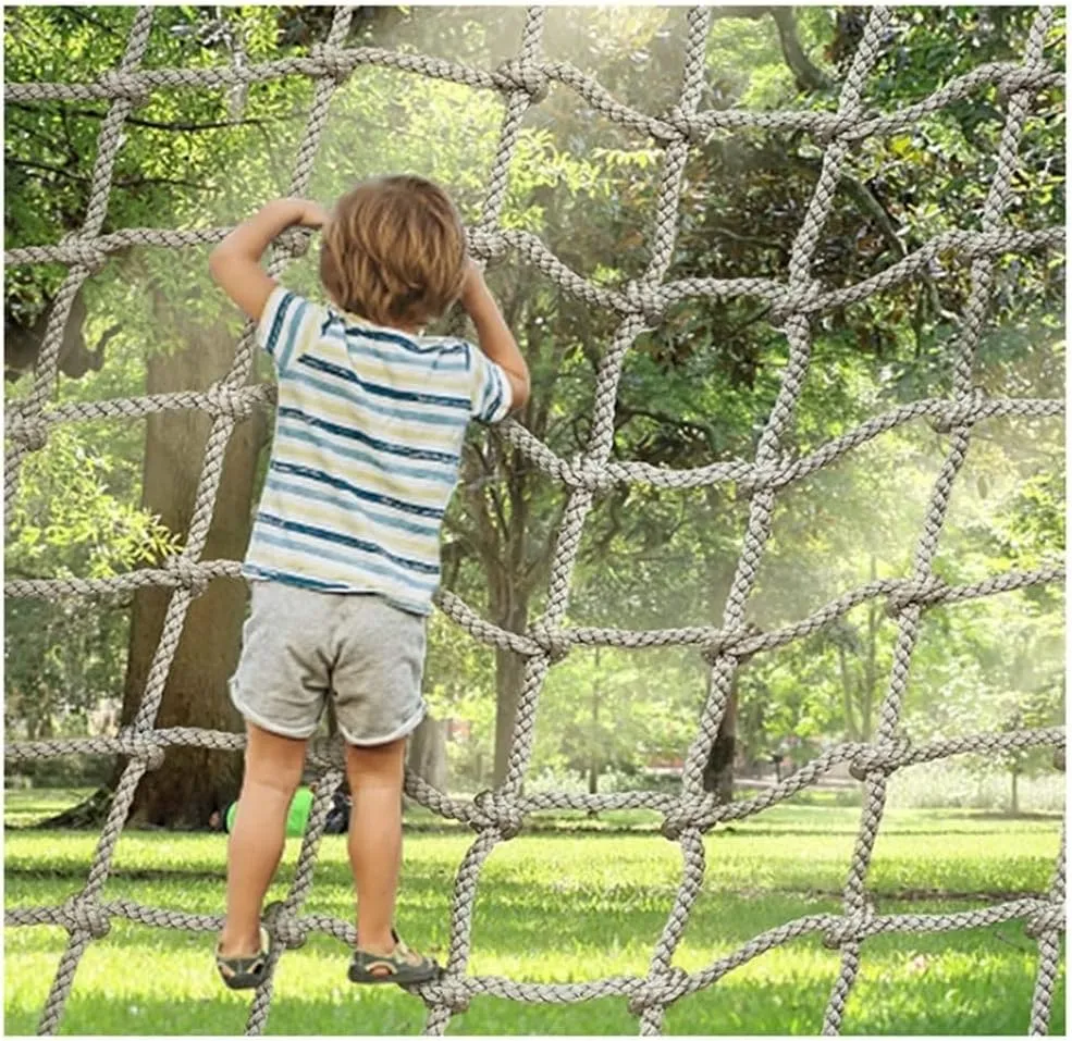 Playground Net Climbing Net Dia 6mm, Safety Nets Cargo Rope Heavy Duty Netting Treehouse Protection, Rope Ladder Swing Nylon Rope(6mm*6cm,3X3m/9.8X9.8ft)