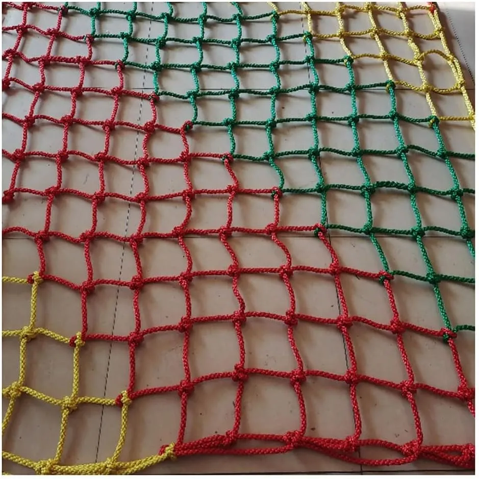 Playground Net Climbing Net, Safety Nets Cargo Rope Heavy Duty Netting Treehouse Protection, Rope Ladder Swing Nylon Rope Balcony Banister Protection Fence Decor Mesh(12mm-10cm,1X10m/3.3X32.81ft)