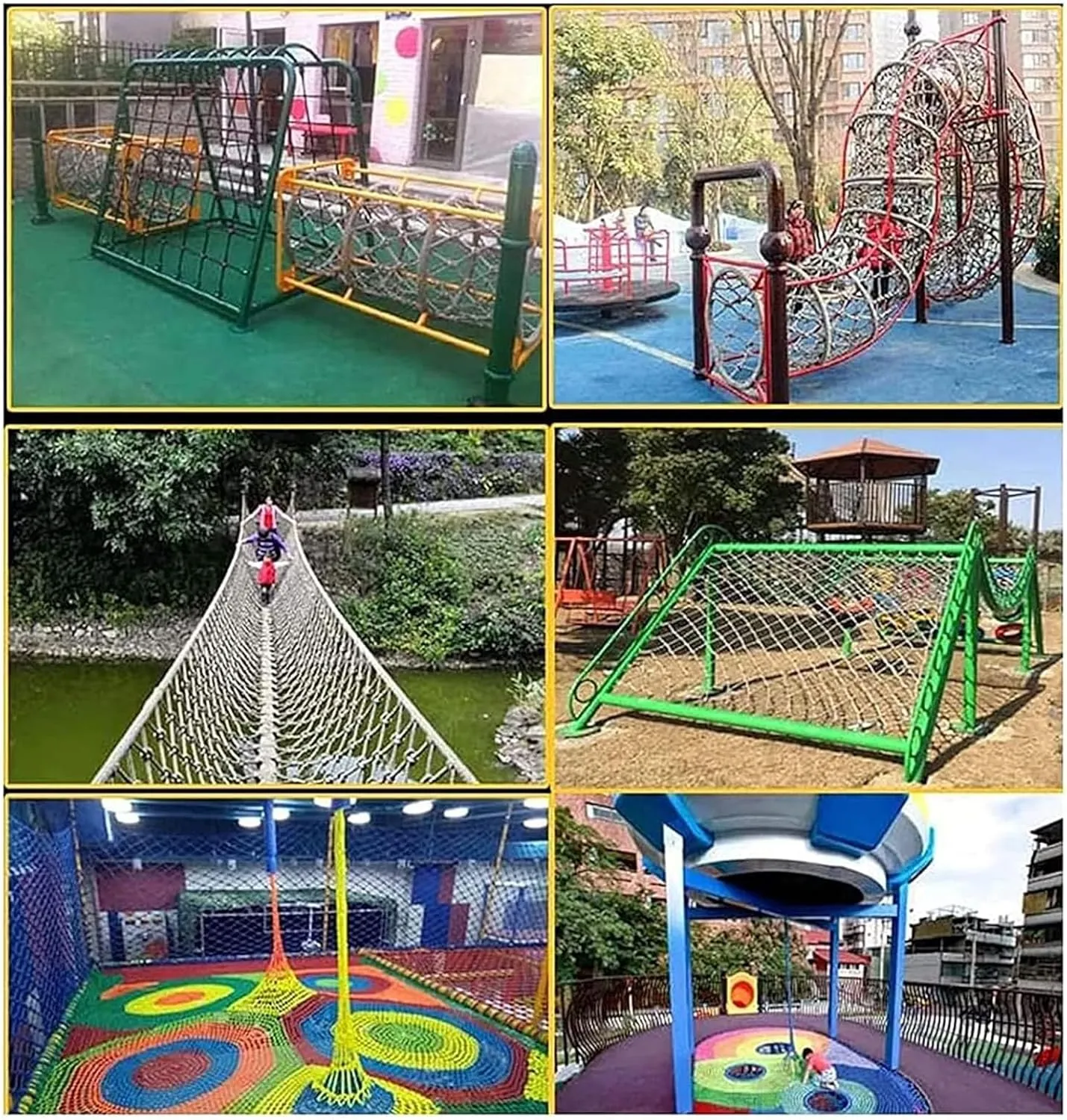 Playground Net for Kids Climbing,Climbing Cargo Net Rope,Indoor and Outdoor Safety Nets,for Obstacle Course Backyard Home Swing Training Equipment,3.3 * 6.6ft