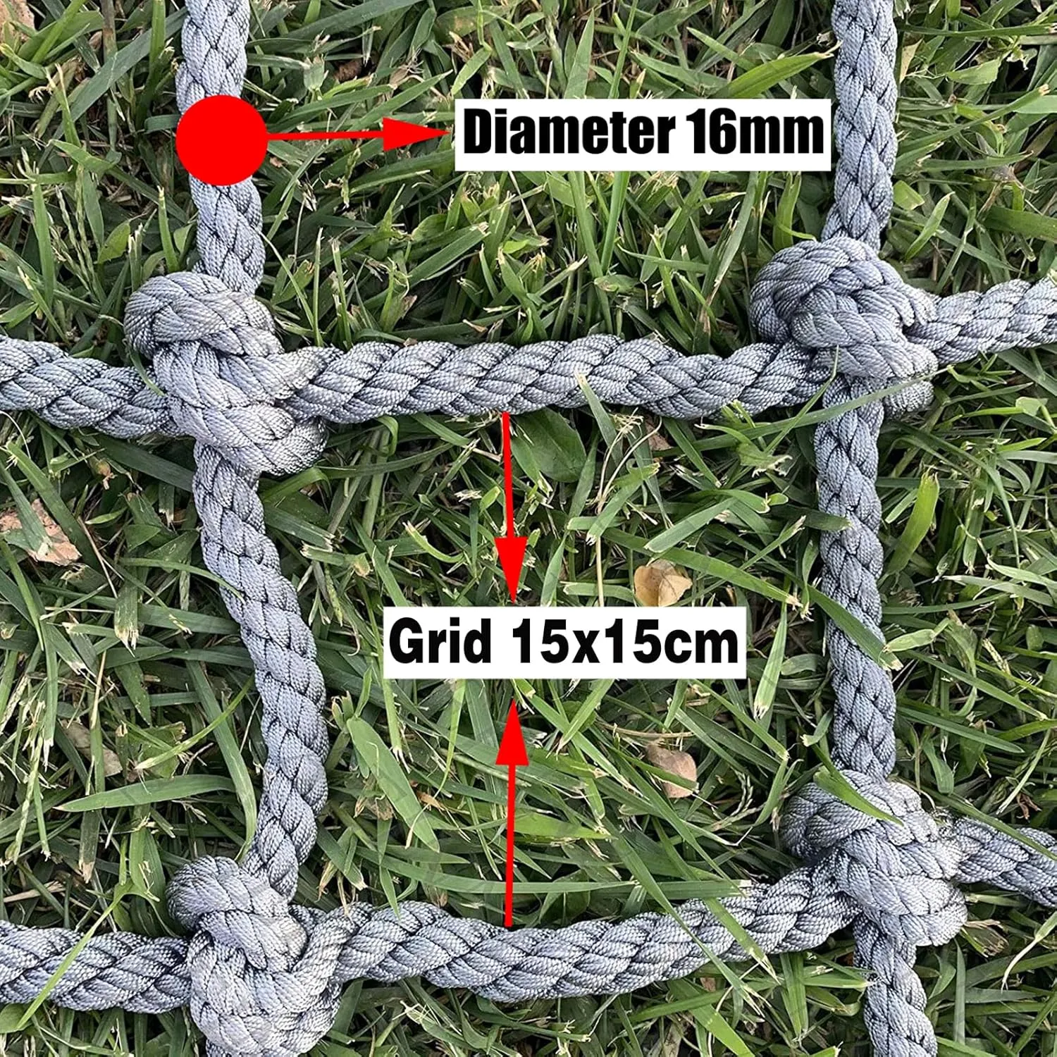 Playground Safety Net Climbing Net, Heavy Duty Climbing Cargo Net,Rope Ladder Frame Net, Balcony Protection Net,Tree House Climbing Accessories(Size:3.3 * 27.9ft)