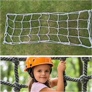 Playground Safety Net Climbing Net, Heavy Duty Climbing Cargo Net,Rope Ladder Frame Net, Balcony Protection Net,Tree House Climbing Accessories(Size:3.3 * 27.9ft)