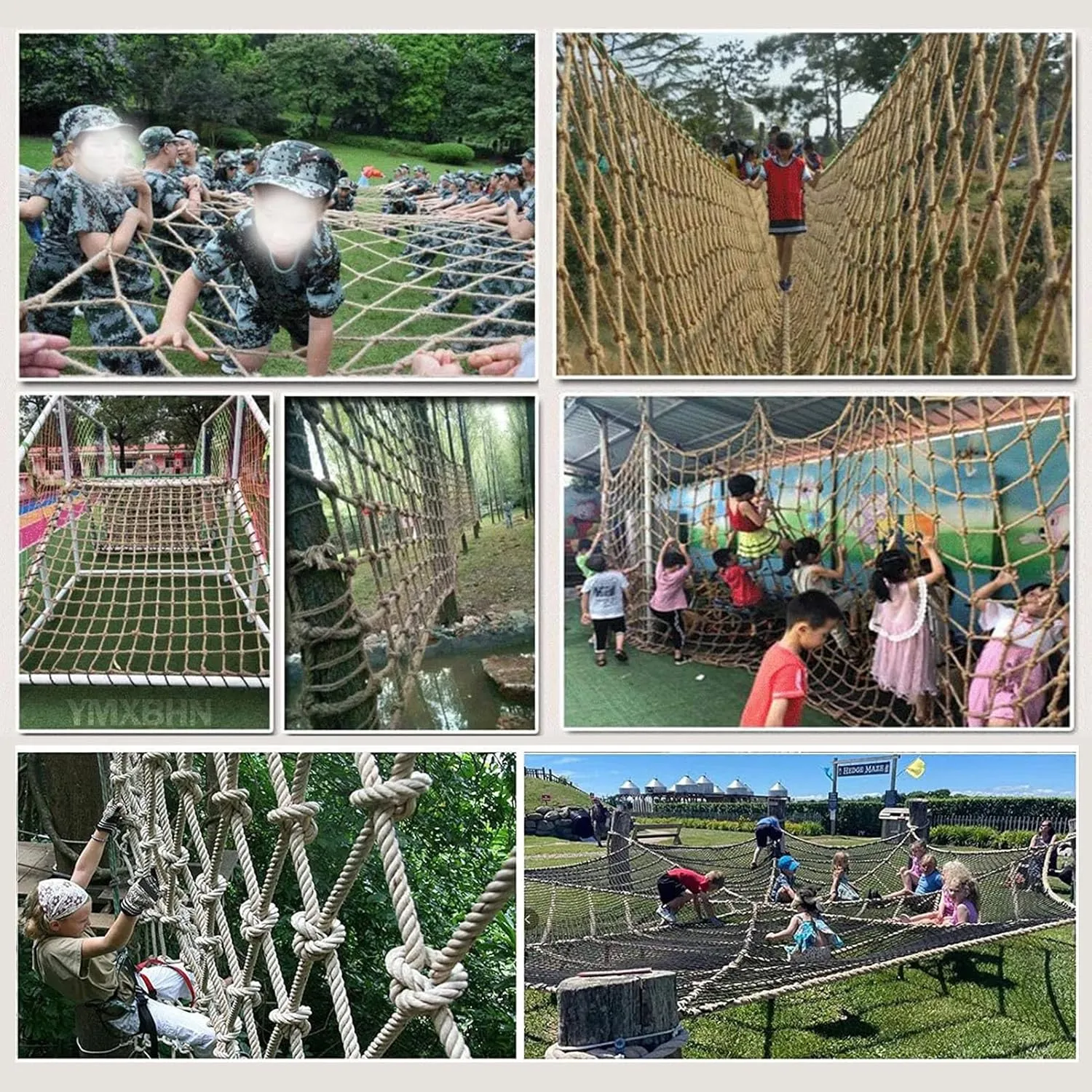 Polyester Playground Climbing Net, Climbing Cargo Rope Net, Safety Protection Net, Heavy Duty Climbing Net for Outdoor, Rope Ladder, Treehouse(Size:1Mx4M(3.3FTx13.1FT))