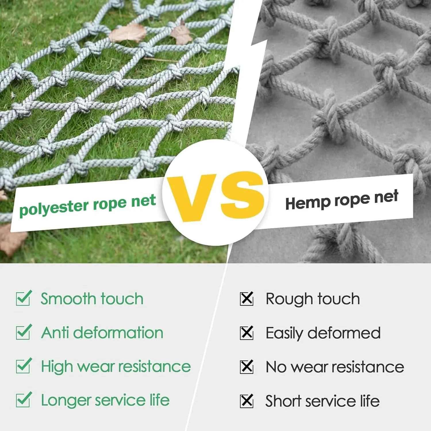 Polyester Playground Climbing Net, Climbing Cargo Rope Net, Safety Protection Net, Heavy Duty Climbing Net for Outdoor, Rope Ladder, Treehouse(Size:1Mx4M(3.3FTx13.1FT))