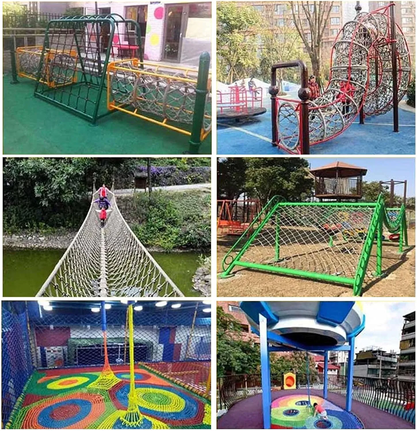 Polyester Rope Playground Climbing Net, Safety Protection Net, Heavy Duty Climbing Net Climbing Cargo Rope Net for Outdoor, Rope Ladder, Swingset, Treehouse(Size:2Mx2M(6.6FTx6.6FT))