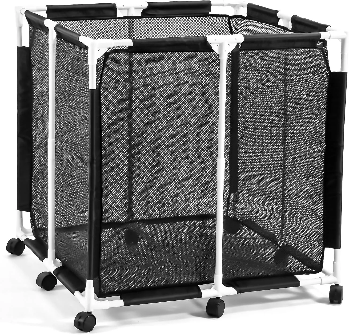 Pool Storage Bin, Outdoor Storage Organizer for Pool Float Toys, Noodles, Balls, Towels & More, Rolling Large Mesh Poolside Holder, 160-Gallon Heavy Duty, Locking Wheels