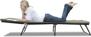 Portable Camping Cot for Adults,5-Angle Adjustabl Folding Cot for Sleeping with Carry Bag,Pillow and Soft Cushions,Heavy Duty Outdoor 1200 D Layer Oxford Travel Camp Cots (Green)