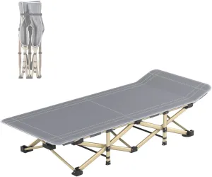 Portable Camping Cot for Outdoors, 71/80cm Extra Wide Folding Bed 1300D Oxford Sleeping Bed for Adults Comfortable Supports 330 Lbs, Indoor Office Nap and Beach(190 * 71 * 36cm)
