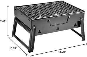 Portable Charcoal Grill Small Stainless Steel BBQ Grill Foldable Barbecue Tools for Backyard Camping Outdoor Cooking