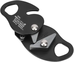 Portable Climbing Descender Clamp Strong Sturdy Rope Clamp for Mountaineering Rock Climbing Rappelling System Fall Equipment (Black)