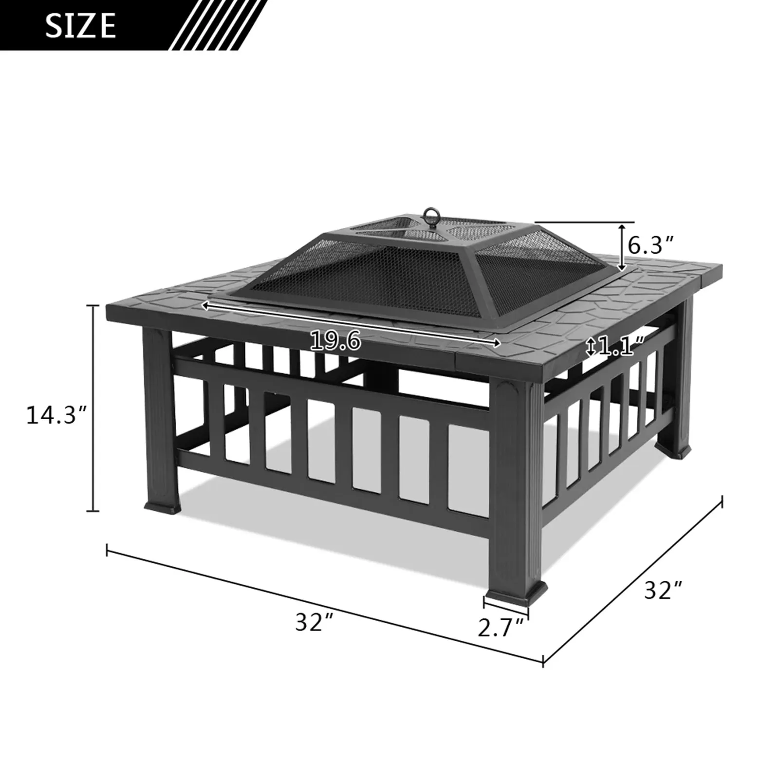 Portable Courtyard Metal Fire Pit