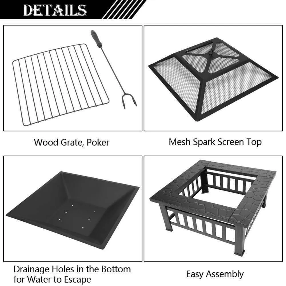 Portable Fire Pit Table - Compact Outdoor Patio Heater