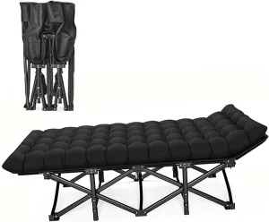 Portable Folding Adult Bed,Camping Cot Folding Camping Bed, Camp Beds for Adults with Cushion, Portable Travel Camping Cot for Outdoor Indoor, Heavy Duty Sleeping Cots, Tent Camp Cot wit
