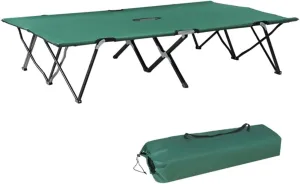 Portable Folding Camping Cot - Heavy Duty 300 lbs Capacity, 600D PVC Oxford Fabric, Compact & Lightweight for Outdoor, Travel, Hiking - Green