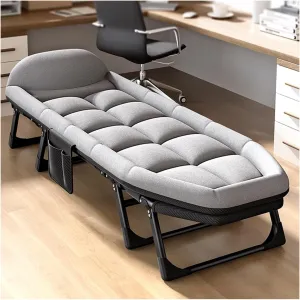 Portable Folding Camping Cot,Tent Folding Cot, Heavy Duty Outdoor Bed,with Cushion and Pillow,for Sleeping and Outdoor Recreation (Color : Grey, Size : 200x70cm)