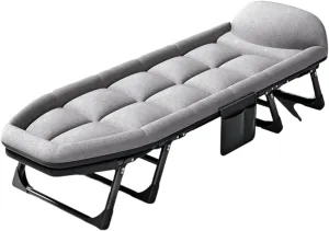 Portable Folding Camping Cot,Tent Folding Cot, Heavy Duty Outdoor Bed,with Cushion and Pillow,for Sleeping and Outdoor Recreation,180x60cm