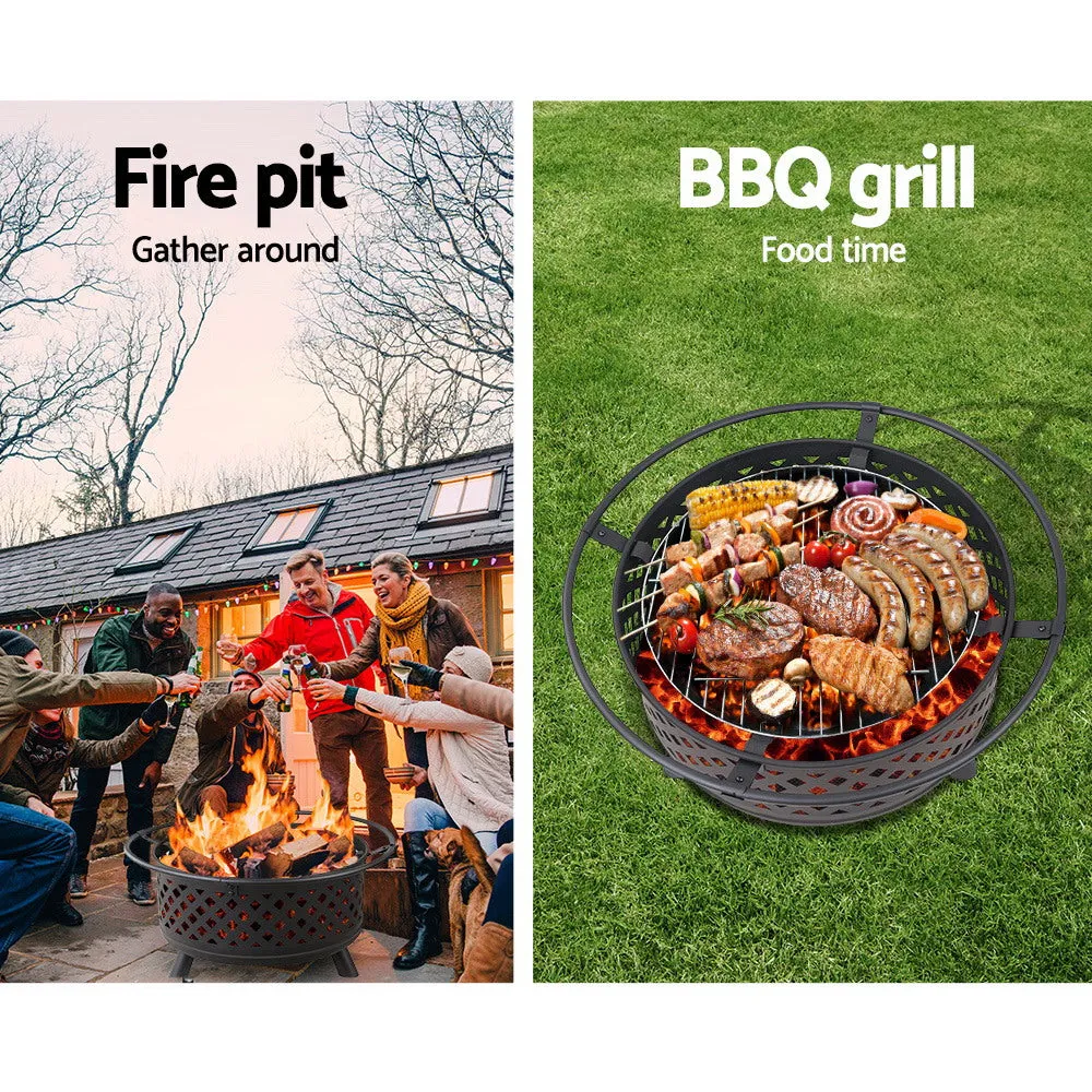 Portable Outdoor Fire Pit and BBQ - 76cm Diameter