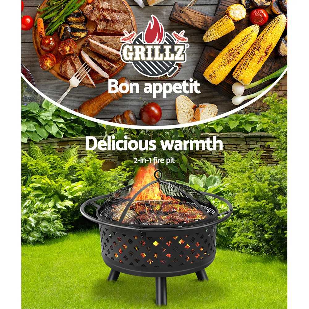 Portable Outdoor Fire Pit and BBQ - 76cm Diameter