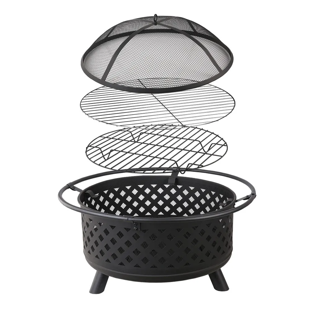 Portable Outdoor Fire Pit and BBQ - 76cm Diameter