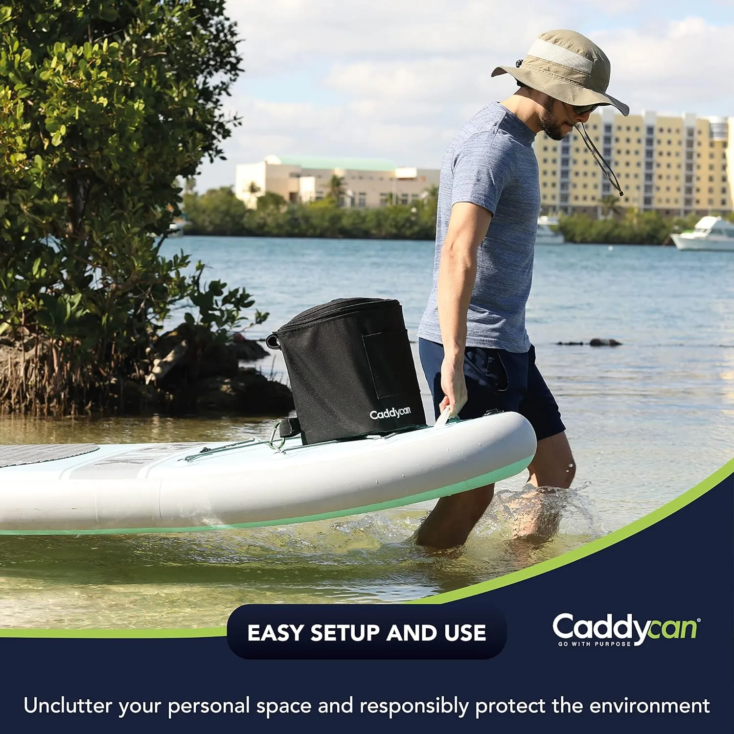 Portable Trash Can for Boating | Tough and Durable Storage Bag for Use with Kayaking, Camping, Hiking, Beach, Fishing | Collapsible, Multi-Purpose