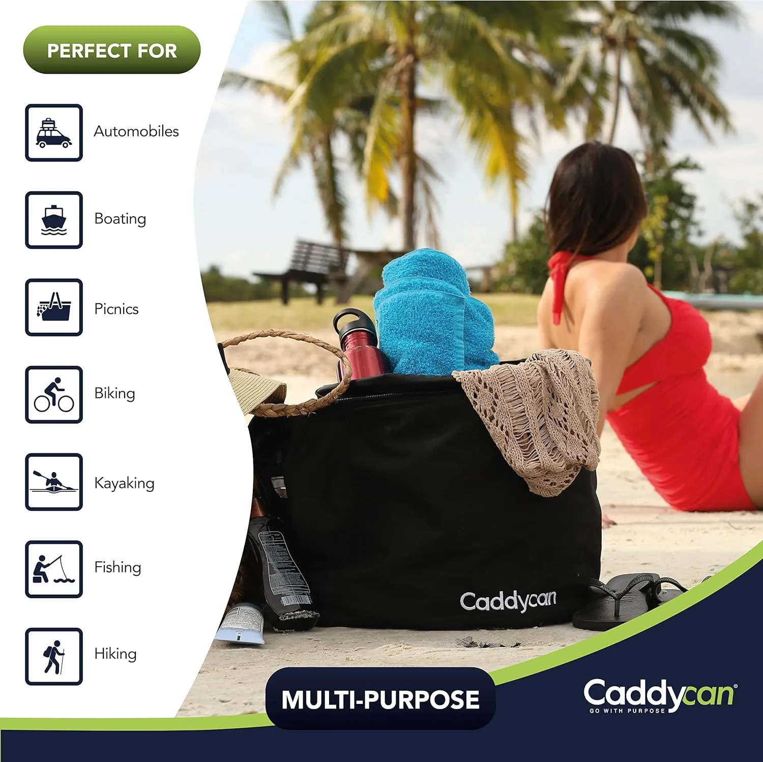 Portable Trash Can for Boating | Tough and Durable Storage Bag for Use with Kayaking, Camping, Hiking, Beach, Fishing | Collapsible, Multi-Purpose