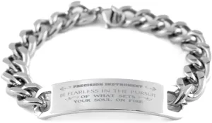 Precision Instrument Bracelet, Be Fearless in The Pursuit of What Sets Your Soul on fire, Cuban Link Chain Necklace, Precision Instrument Gift