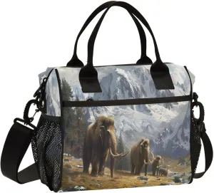 Primitive Elephants Large Lunch Box for Men Women Adults Insulated Lunch Bag Cooler Bag with Adjustable Shoulder Strap for Work Picnic Travel